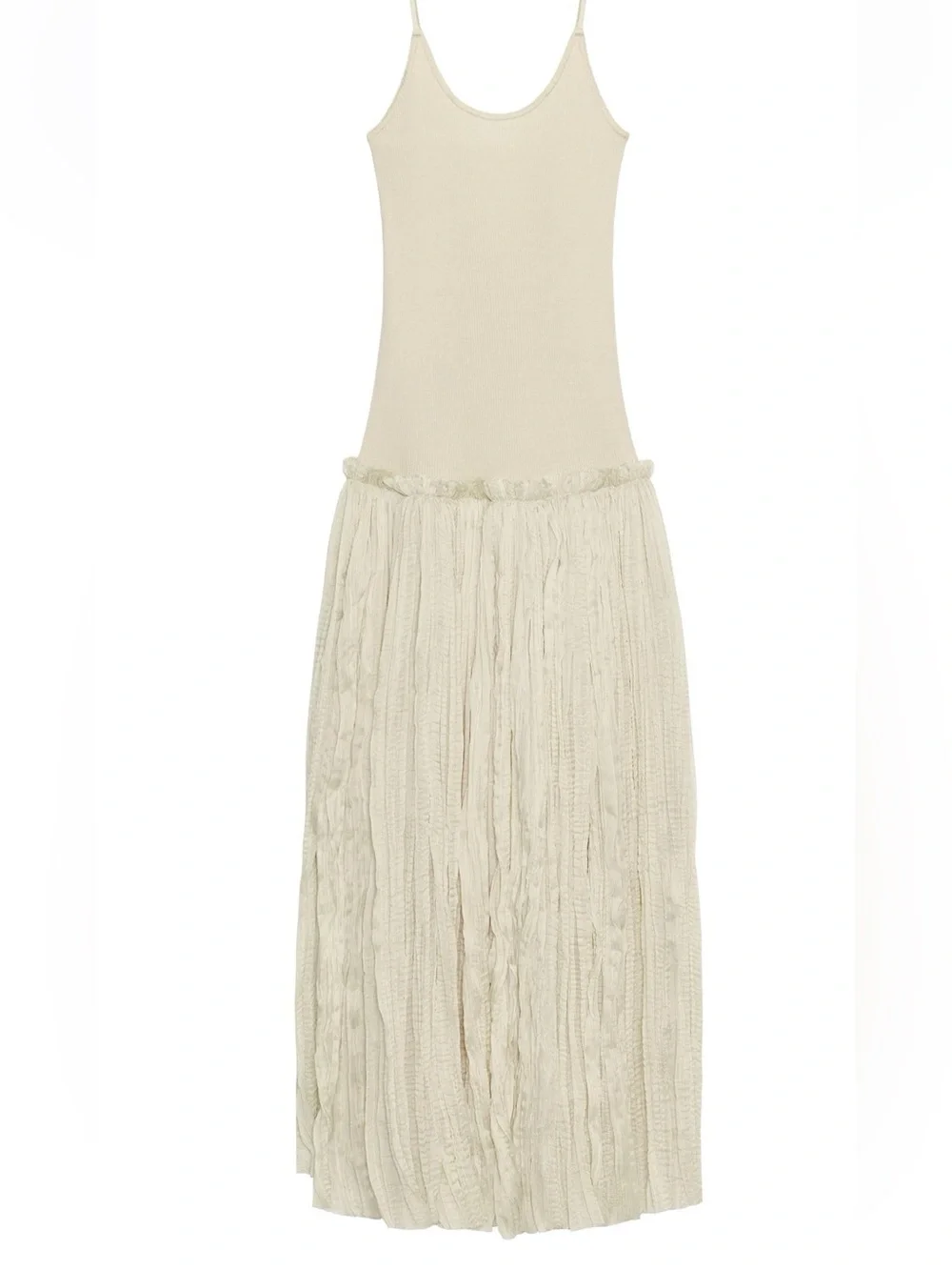 Zara Combination midi dress beige pink